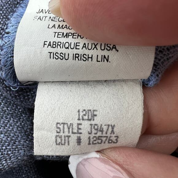 VTG Eileen Fisher Reversible Two Tone Blue Linen Open Front Jacket 2XL **READ** - Picture 6 of 8